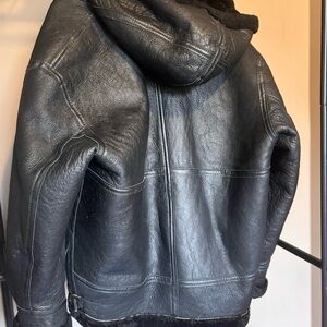 Calafate Aviation B-3 type shearling leather jacket with a hood for women or men